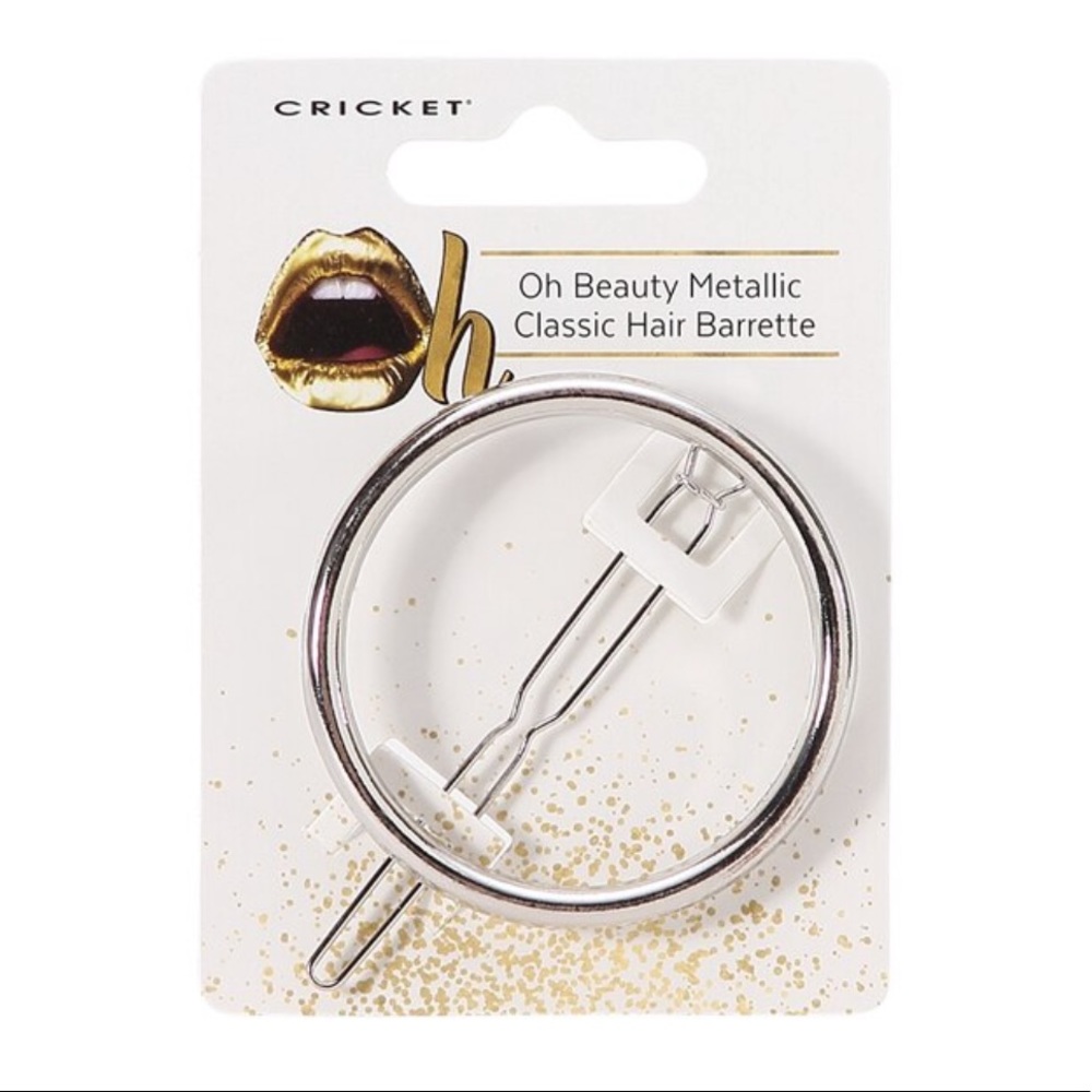 Cricket Metallic Circle Hair Barrette Clip